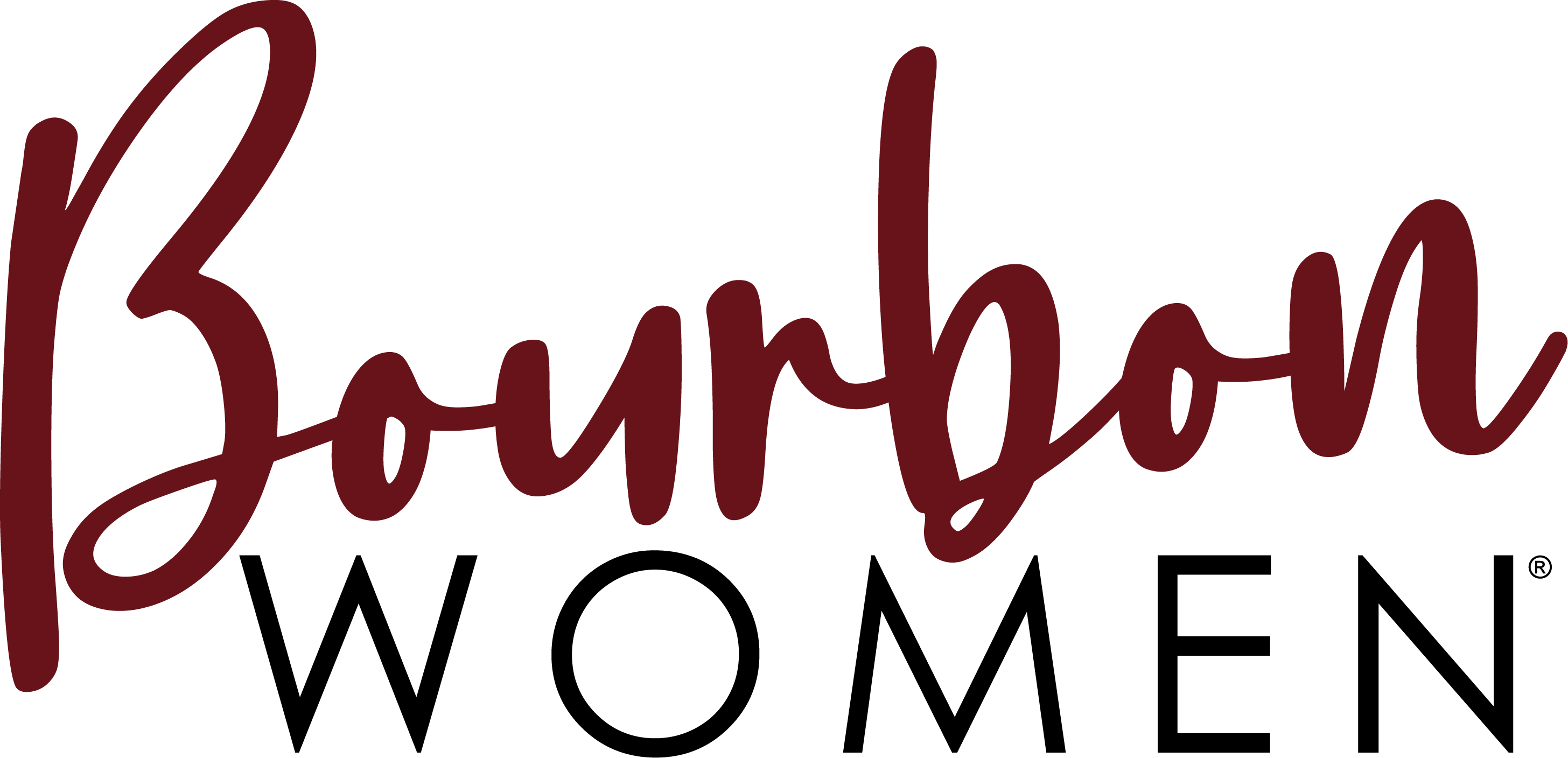 2023 New BW Logo Burgundy and Black Bourbon Women Logo with Burgundy and Black
